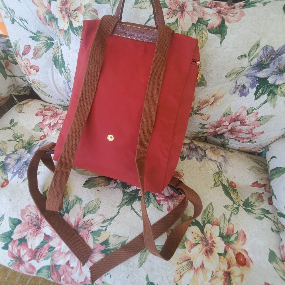 Longchamp Red Backpack